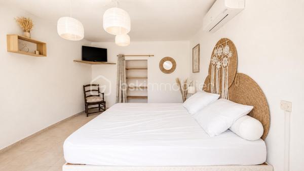 À 5 MIN DE VAISON-LA-ROMAINE | PISCINE • 4 CHAMBRES • IDÉALE RÉSIDENCE SECONDAIRE OU LOCATION SAISONNIÈRE

EXCLUSIVITÉ – Au cœur du Pays de Vaison, entre Ventoux et Dentelles de Montmirail, à seulement 5 minutes de Vaison-la-Romaine, sur la commune de Roaix, découvrez cette maison d’environ 135 m² habitables, idéale pour une résidence secondaire, un gîte ou une activité de location saisonnière.

La partie principale de 105,24 m² comprend, au rez-de-chaussée, une cuisine équipée de 13,29 m² ainsi qu’une pièce de 13,57 m², pouvant être utilisée en 4ᵉ chambre.

À l’étage, l’espace nuit offre 3 grandes chambres de 15 m², 14,67 m² et 15,60 m², une salle de bains avec WC de 5,60 m², une salle d’eau de 5 m² et un WC indépendant.

Côté sud, véritable atout de la maison, une terrasse couverte dessert une belle pièce de vie de 29,77 m², dotée d’une cheminée et orientée vers la piscine, avec possibilité d’y aménager une cuisine d’été.

Le terrain arboré de 699 m², entièrement clos et sans vis-à-vis, accueille une spacieuse piscine sécurisée en forme libre.

Une buanderie, une cave, un local annexe, un garage de 35,66 m² ainsi que plusieurs stationnements à l’intérieur de la propriété complètent l’ensemble.

Déjà ponctuellement exploitée en location saisonnière, la maison bénéficie de tarifs pouvant atteindre 1 500 € la semaine en haute saison.

Une opportunité pour ceux qui recherchent une maison de vacances avec piscine aux portes de Vaison-la-Romaine, tout en conservant la possibilité de générer des revenus locatifs lorsqu’elle n’est pas occupée.

Prix : 330 000 € HAI
Pour tout renseignement ou organiser une visite L’Immo By Céline PASCAL au 06 63 10 02 35