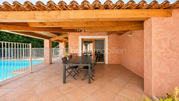 À 5 MIN DE VAISON-LA-ROMAINE | PISCINE • 4 CHAMBRES • IDÉALE RÉSIDENCE SECONDAIRE OU LOCATION SAISONNIÈRE

EXCLUSIVITÉ – Au cœur du Pays de Vaison, entre Ventoux et Dentelles de Montmirail, à seulement 5 minutes de Vaison-la-Romaine, sur la commune de Roaix, découvrez cette maison d’environ 135 m² habitables, idéale pour une résidence secondaire, un gîte ou une activité de location saisonnière.

La partie principale de 105,24 m² comprend, au rez-de-chaussée, une cuisine équipée de 13,29 m² ainsi qu’une pièce de 13,57 m², pouvant être utilisée en 4ᵉ chambre.

À l’étage, l’espace nuit offre 3 grandes chambres de 15 m², 14,67 m² et 15,60 m², une salle de bains avec WC de 5,60 m², une salle d’eau de 5 m² et un WC indépendant.

Côté sud, véritable atout de la maison, une terrasse couverte dessert une belle pièce de vie de 29,77 m², dotée d’une cheminée et orientée vers la piscine, avec possibilité d’y aménager une cuisine d’été.

Le terrain arboré de 699 m², entièrement clos et sans vis-à-vis, accueille une spacieuse piscine sécurisée en forme libre.

Une buanderie, une cave, un local annexe, un garage de 35,66 m² ainsi que plusieurs stationnements à l’intérieur de la propriété complètent l’ensemble.

Déjà ponctuellement exploitée en location saisonnière, la maison bénéficie de tarifs pouvant atteindre 1 500 € la semaine en haute saison.

Une opportunité pour ceux qui recherchent une maison de vacances avec piscine aux portes de Vaison-la-Romaine, tout en conservant la possibilité de générer des revenus locatifs lorsqu’elle n’est pas occupée.

Prix : 330 000 € HAI
Pour tout renseignement ou organiser une visite L’Immo By Céline PASCAL au 06 63 10 02 35