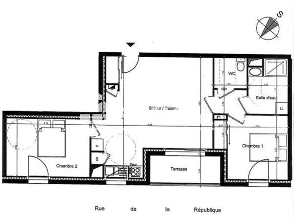 Location Appartement 3 pièces 58.77 m² - 13 RUE DE LA REPUBLIQUE Challans 85300