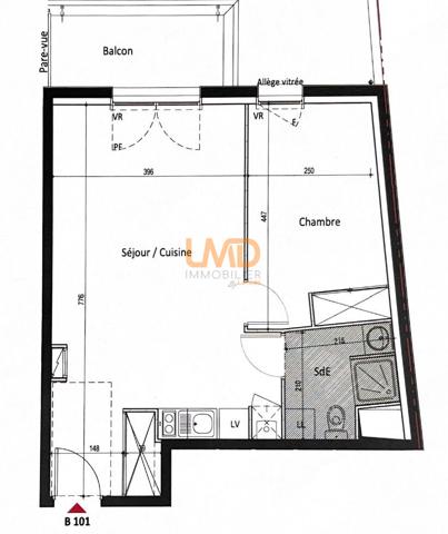 Appartement T2 lumineux de 46 m² avec balcon et parking privatif