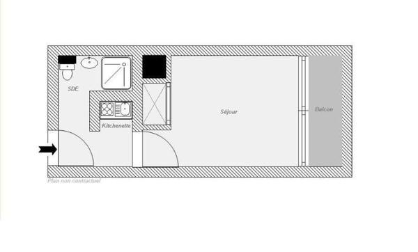 lumineux studio avec balcon
