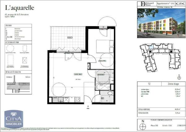 Appartement à louer 2 pièces 43.85m²