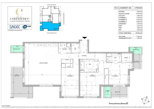 Appartement de 107,60 m²