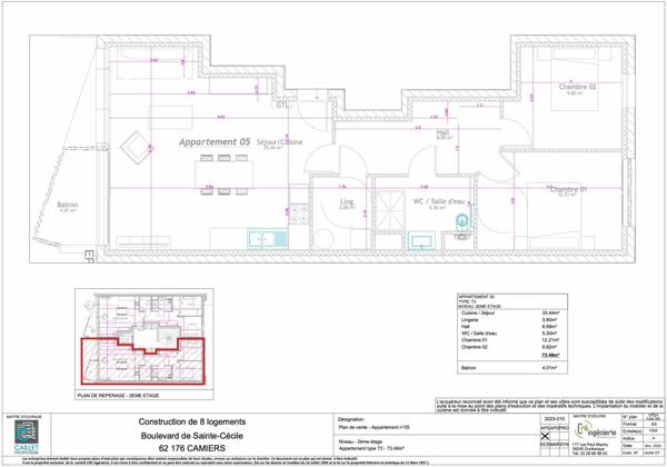 Appartement à vendre    3 pièces • 73,46 m2 Camiers
