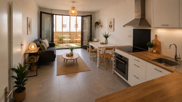 OVALIE:SPACIEUX DEUX PIECES AVEC SA TERRASSE ET SON PARKING EN SOUS SOL POUR PRIMO-ACCEDANTS, INVESTISSEURS