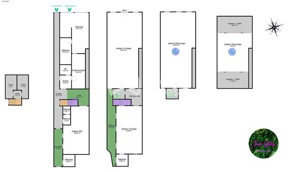 Immeuble de 350 m² habitables sur deux bâtiments