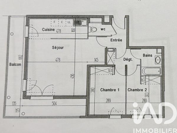 Appartement à vendre 3 pièces 66 m² Cergy