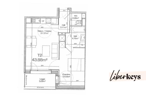 T2 - 44 m2 - Balcon - Parking 