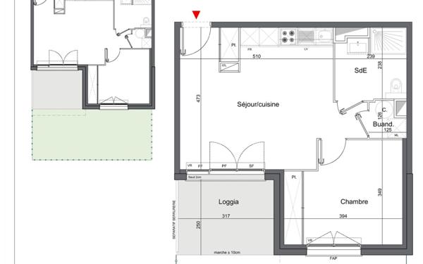 Appartement à vendre    2 pièces • 43,71 m2 Mérignac