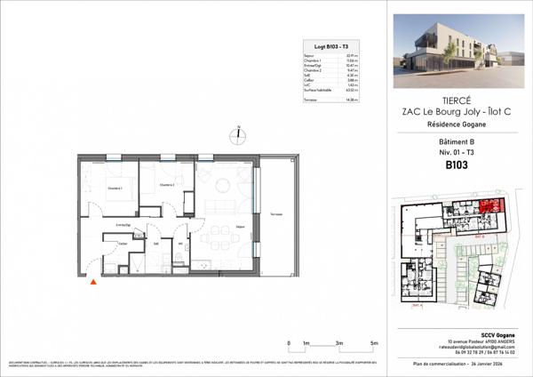 Appartement  64m 2 TIERCE