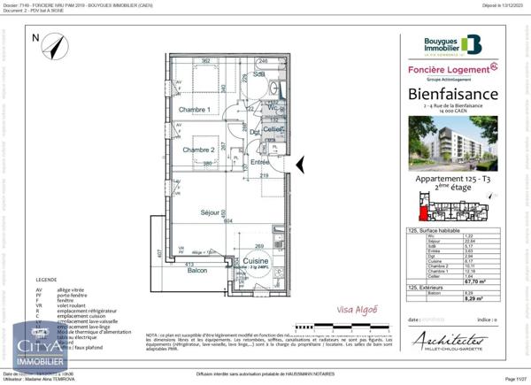 Appartement à louer 3 pièces 67.7m²