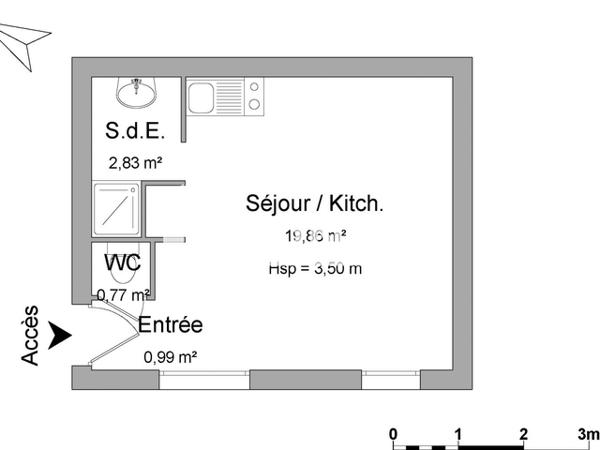 Location Studio 24.45 m² - 95 RUE SAINT GEORGES Nancy 54000
