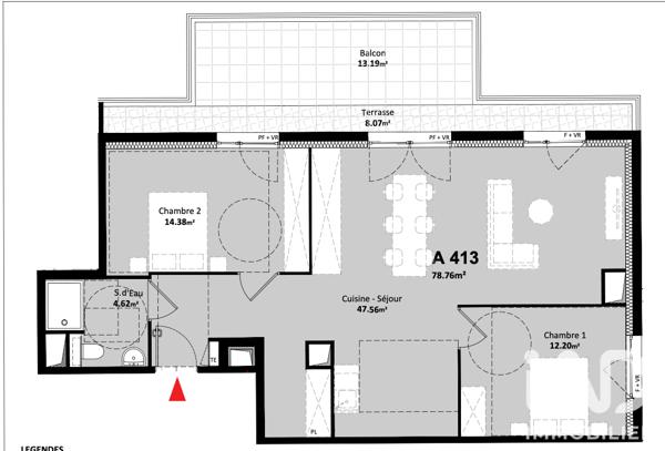 Appartement à vendre 3 pièces 78,76 m² Monteux
