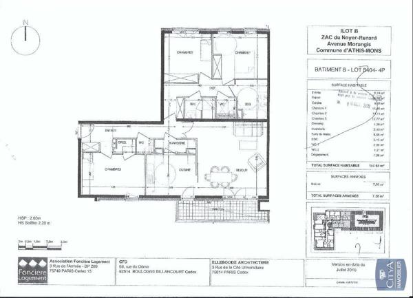 Appartement à louer 4 pièces 103.86m²