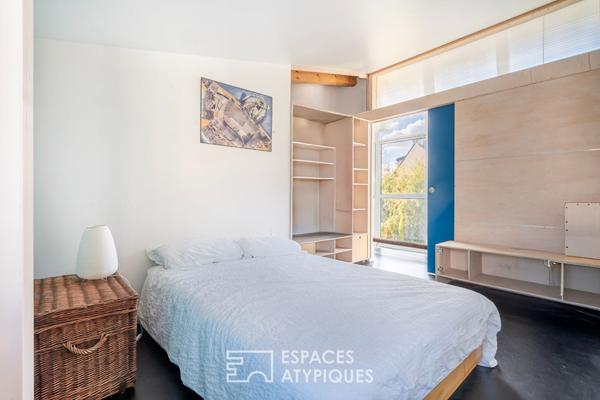 Maison d’architecte esprit loft avec terrasse et jardin à Vitry