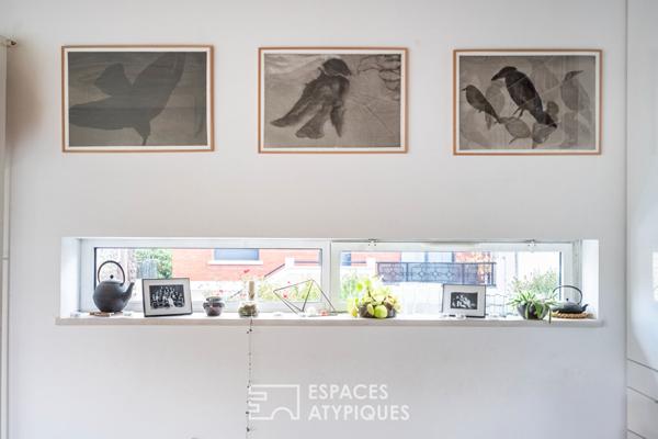 Maison d’architecte esprit loft avec terrasse et jardin à Vitry