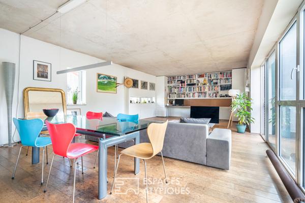 Maison d’architecte esprit loft avec terrasse et jardin à Vitry