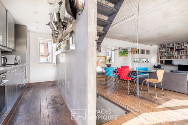 Maison d’architecte esprit loft avec terrasse et jardin à Vitry