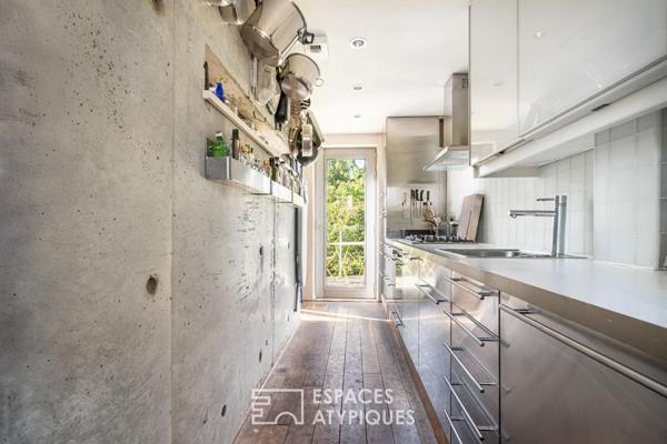 Maison d’architecte esprit loft avec terrasse et jardin à Vitry