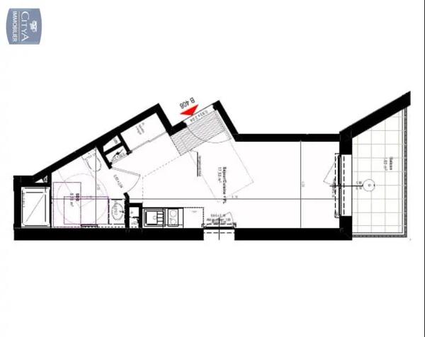 Appartement à louer 1 pièce 22.69m² Rennes (35000)