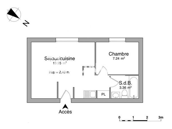 Location Appartement 2 pièces 30.6 m² - 22 RUE DE LA GROSSAU Strabourg 67100