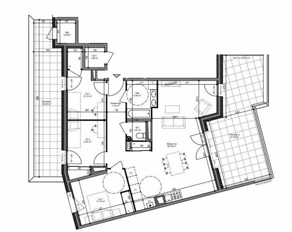 Appartement à vendre    4 pièces • 89,39 m2 Saint-Cassin