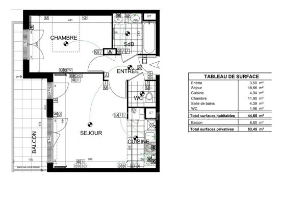 L'ISLE ADAM (95) - Appartement à vendre 2 pièces