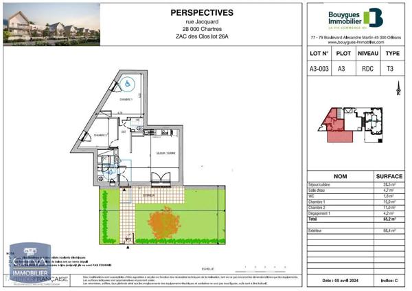 Appartement à louer 3 pièces 65.2m²