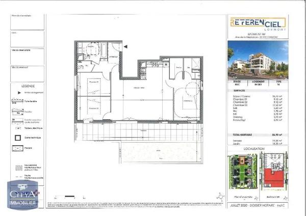 Appartement à louer 4 pièces 86.9m²