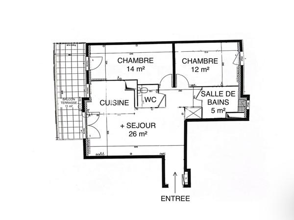 Appartement 3 pièces - 70 m²