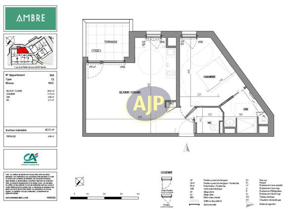 Location appartement Nantes : 685 € - AJP Immobilier Nantes Sud