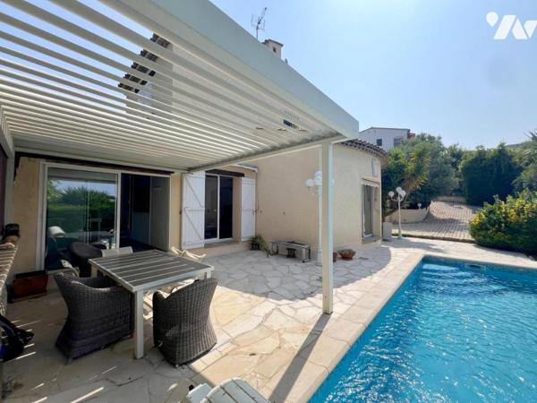 ANTIBES Quartier PEYREGOUE - Parc des Oliviers. Villa 6 pièces avec piscine, T2 indépendant, pkings.