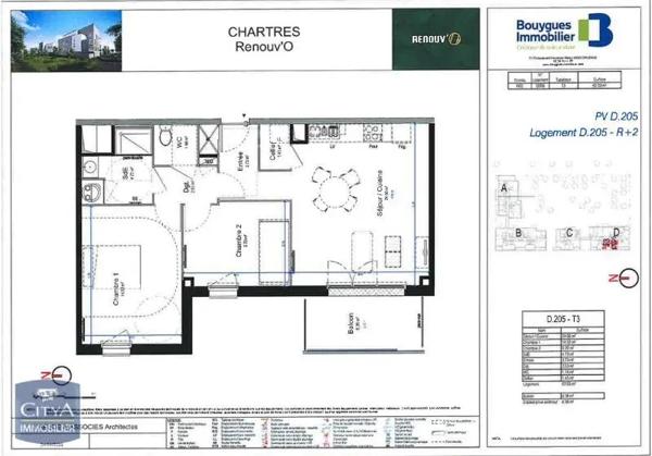 Appartement à louer 3 pièces 62.03m² Chartres (28000)