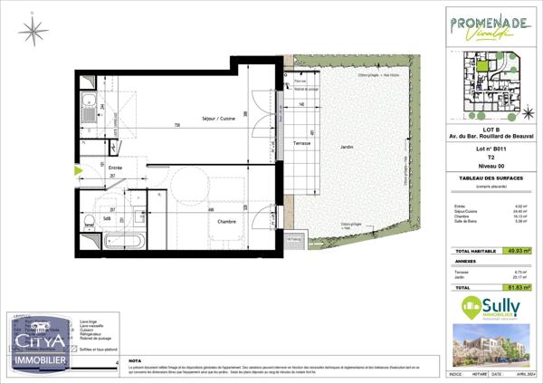 Appartement à vendre 2 pièces 49.93m²