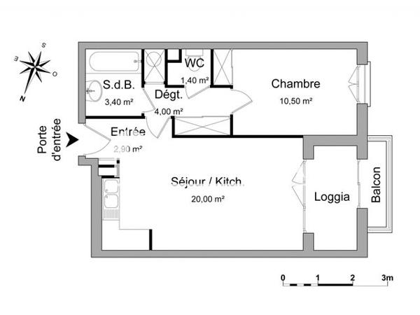 Location Appartement 2 pièces 42.09 m² - 67 ROUTE DE CANNES Grasse 06130