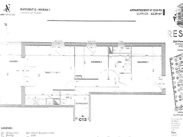 Location Appartement 3 pièces 63.29 m² - 2 RUE DU COL D'ASPIN Muret 31600