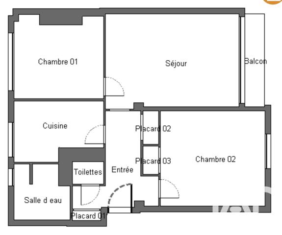 Appartement à vendre 3 pièces 52,35 m² Le Raincy