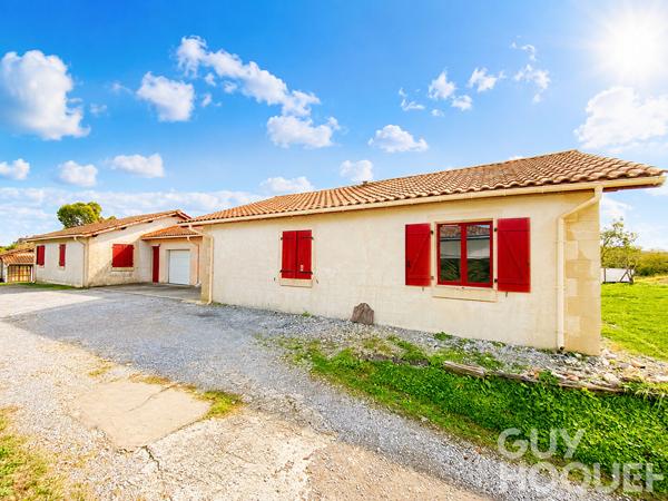 Ensemble immobilier de qualité. Deux maisons indépendantes avec garage, chalet et grands terrains à 5 minutes de Salies-de-Béarn