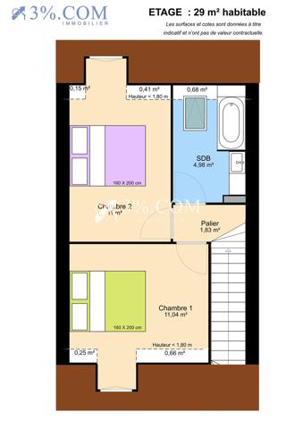 Maison 3 pièce(s) 2 chambre(s) 62 m²