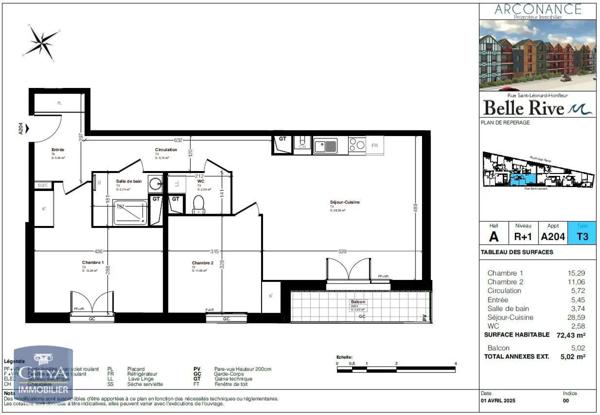 Vente appartement 3 pièces de 72.43m²