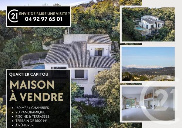 Maison à vendre  6 pièces - 160,11 m 2   MANDELIEU LA NAPOULE  - 06