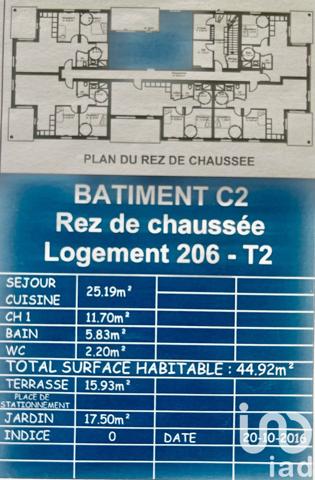 Appartement 2 pièces de 45 m² à Saint-Vincent-de-Tyrosse (40230)