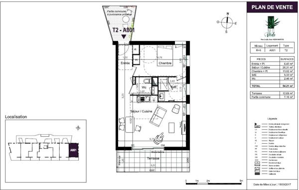 ILE DE NANTES T2 A LOUER,  
Nantes 44000