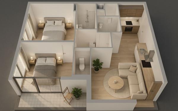 Appartement à vendre    3 pièces •  Toulon