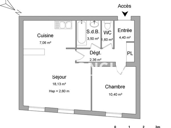 Location Appartement 2 pièces 47.45 m² - 14 PLACE DU PILORI Niort 79000