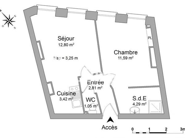 Location Studio 35.96 m² - 12 RUE CONFORT Lyon 69002