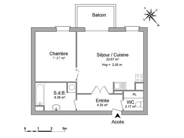 Location Appartement 2 pièces 47.37 m² - BOULEVARD CARPEAUX Valenciennes 59300