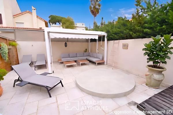Maison typique de Juan-les-Pins : le calme absolu au coeur de la ville