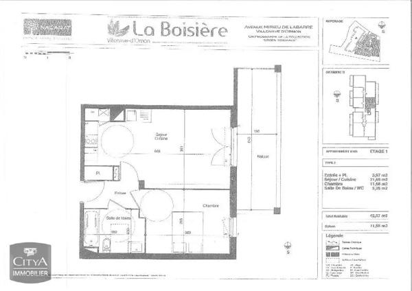 Appartement à louer 2 pièces 41.23m² Villenave-d'Ornon (33140)
