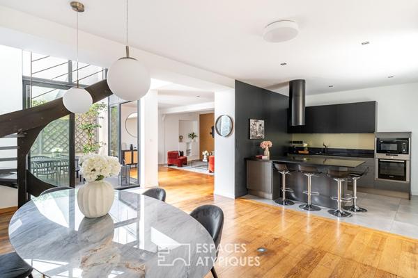 Maison-Loft à la rénovation contemporaine au calme avec patio privatif